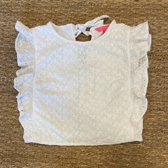 Lilly Pulitzer White Eyelet Ruffle Skirt and Top Set - Picture 5 of 11
